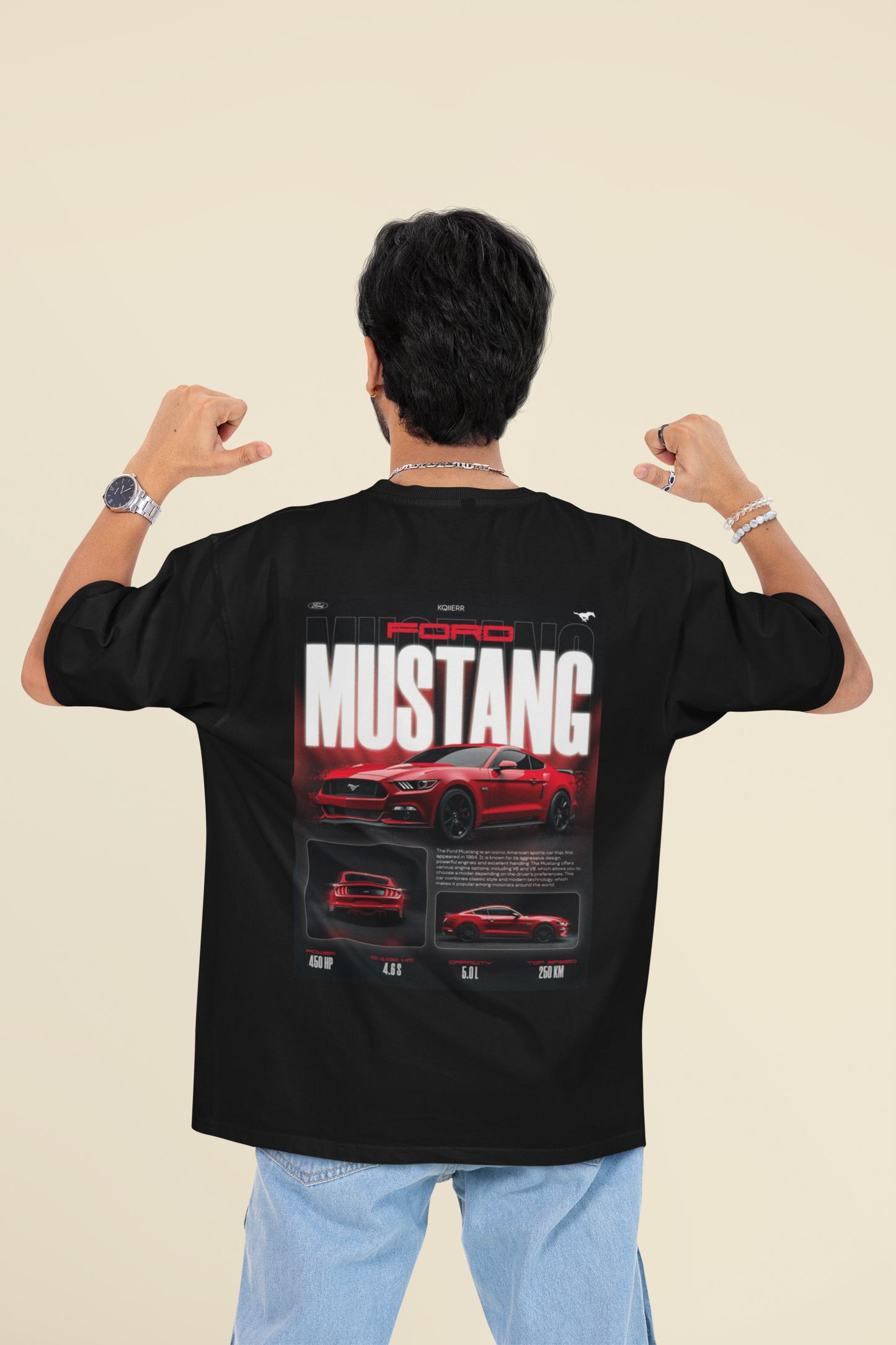 Ford Mustang Car Unlock Your Speed Oversized T-shirt