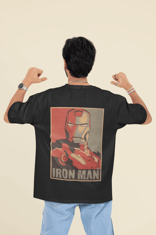 Iron Man Oversized Black T-Shirt